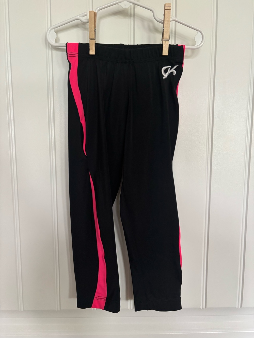 GK Elite Black Capri with Hot Pink Side Stripes